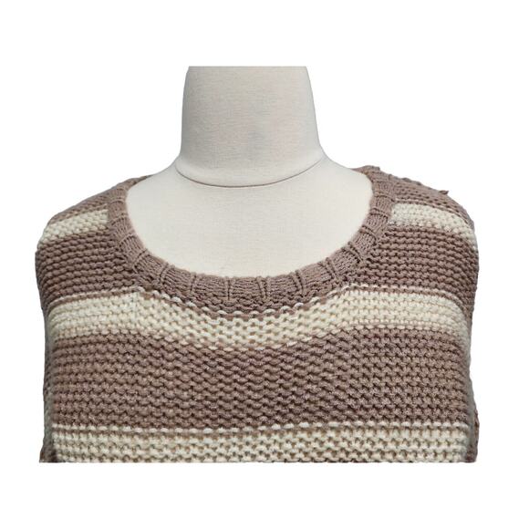 Easel Los Angeles Pink Striped Oversize Slouch Sweater Drop Shoulder Size Large - Picture 2 of 11